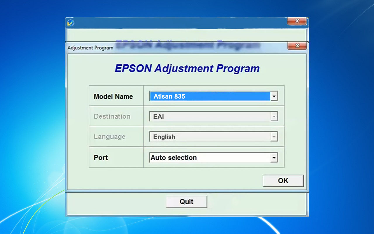 Epson Artisan 835 Adjustment Program