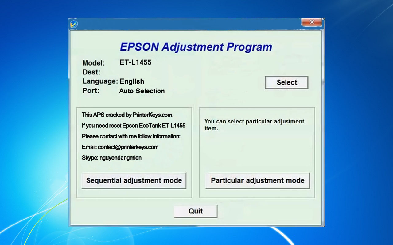 Epson ET-L1455 Adjustment Program