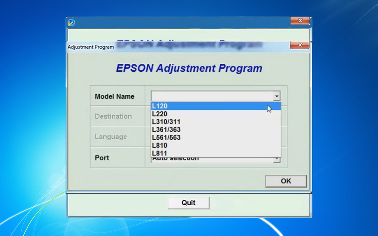 Epson L120  Adjustment