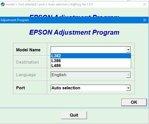 Epson L382/L386/L486 Adjustment Program