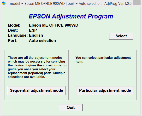 Epson Stylus Me Office 900WD Adjustment Program